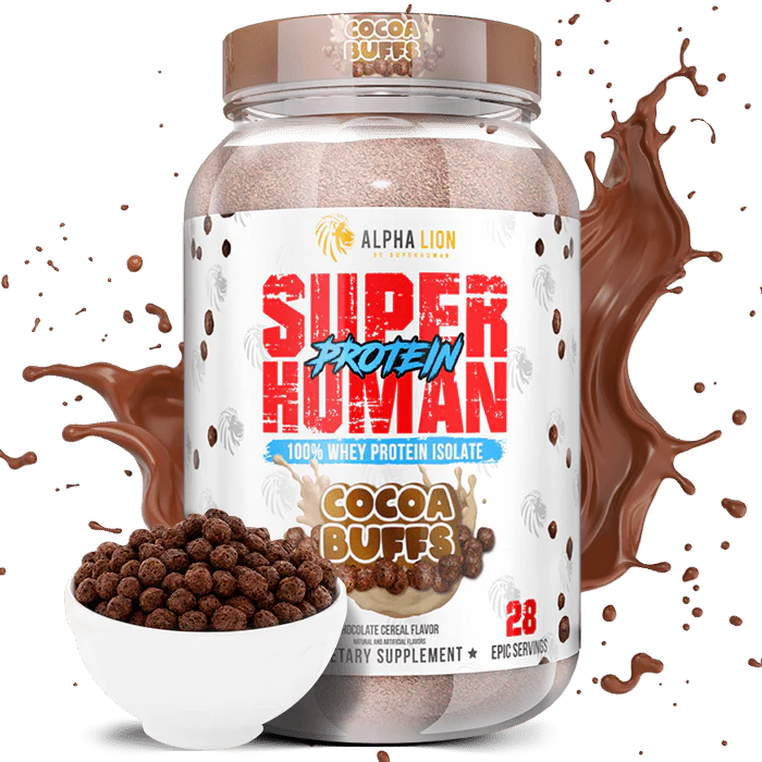 SUPER HUMAN PROTEIN Cocoa Buffs 100% Isolate.