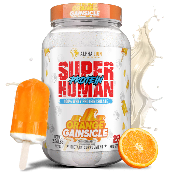 SUPER HUMAN PROTEIN Orange Gainsicle 100% Isolate.