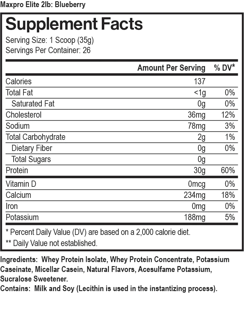 MaxPro Elite Blueberry 2 LBS