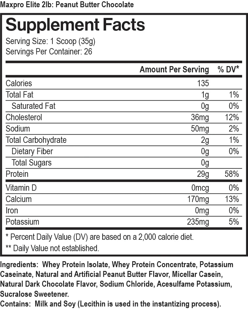 MaxPro Elite Peanut Butter Chocolate 2 LBS
