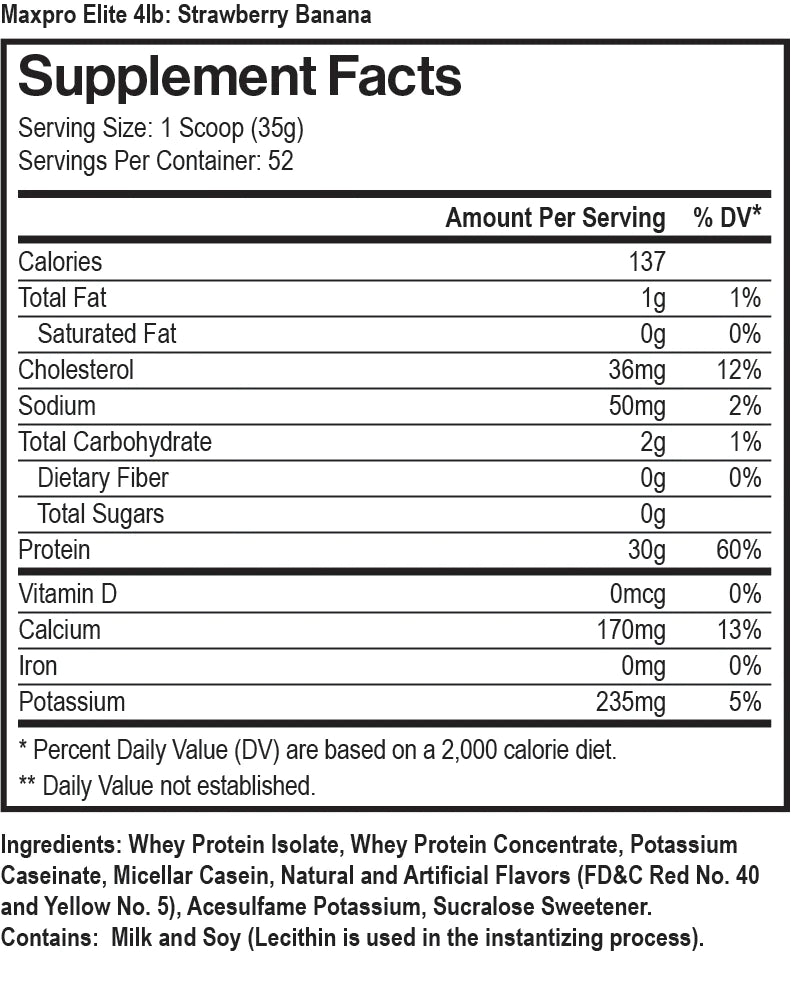MaxPro Elite Strawberry Banana Smoothie 4 LBS