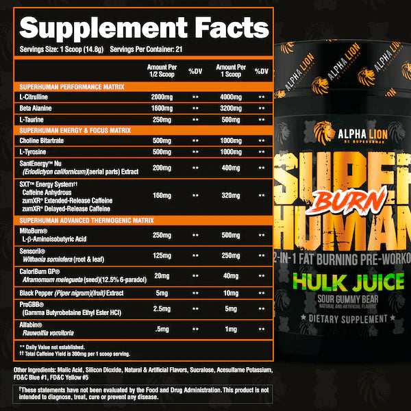 SUPER HUMAN BURN Smurf Juice