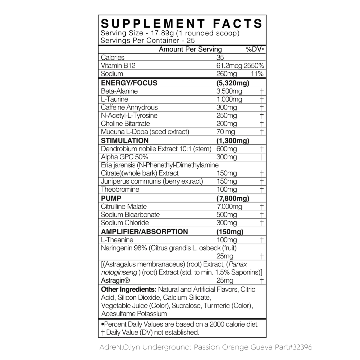 ADRENOLYN UNDERGROUND Passion Orange Guava.