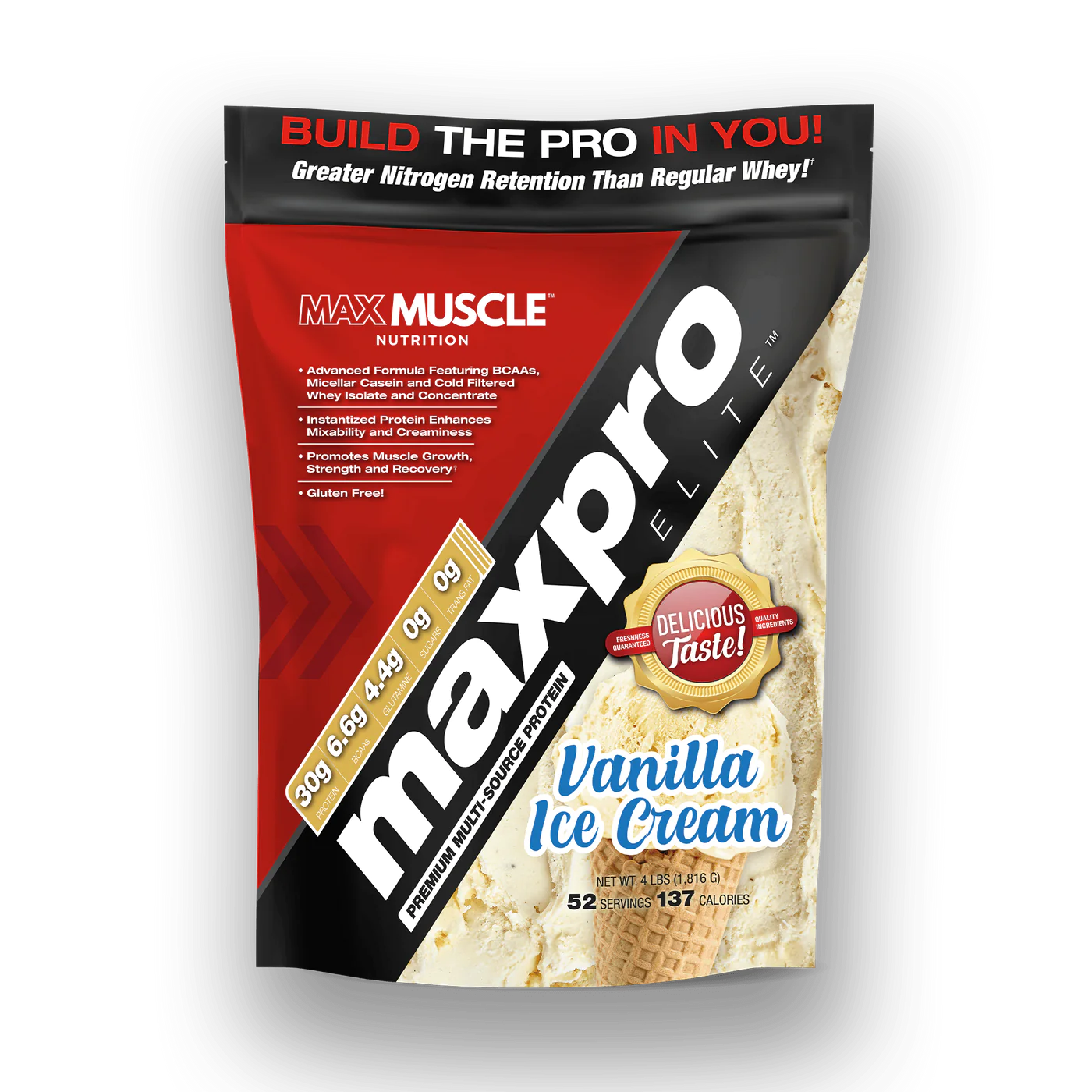 MaxPro Elite Vanilla Ice Cream 4 LBS Max Muscle Wesley Chapel