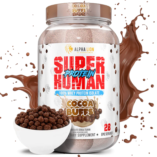 SUPER HUMAN PROTEIN Cocoa Buffs 100% Isolate.