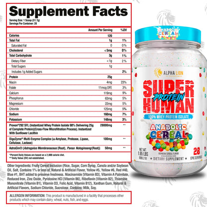 SUPER HUMAN PROTEIN Anabolic Cereal 100% Isolate